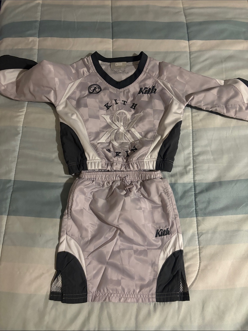 Kith Lavender & Charcoal Kids Long Sleeve Athletic Top and Skirt Set
